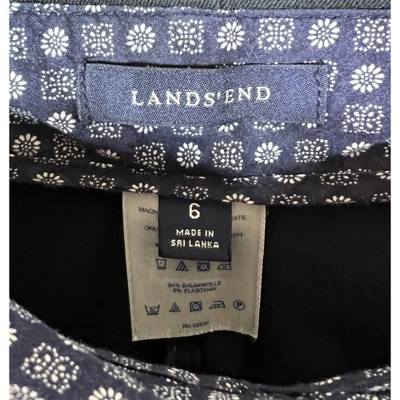 Lands End Straight Leg Ankle Trouser Pants Womens Size 6 Stretch Black Side Zip - Picture 3 of 8